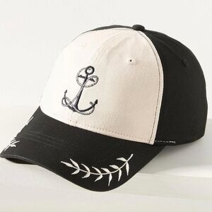 NWT Anthropologie Coney Island Picnic Nautical Monogram Cap